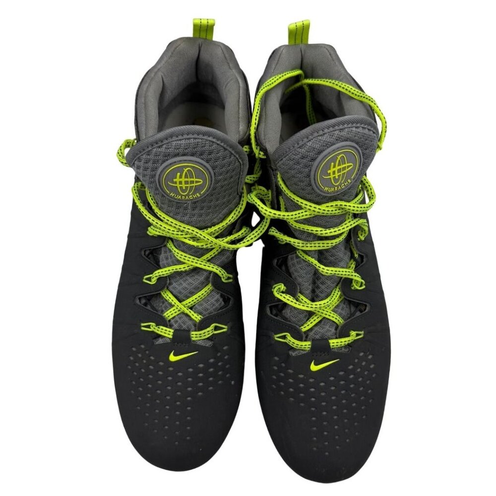 Nike Huarache Mid Football Cleats Black Volt Men’s Size 12